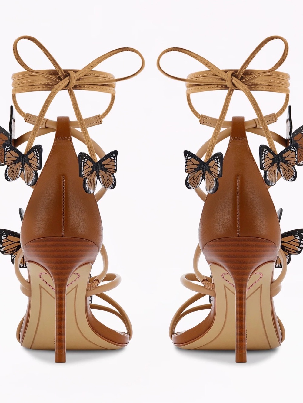 Sophia Webster Tan Butterfly Lace-Up Stiletto Heels